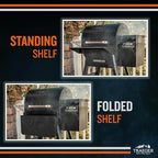 Traeger Grills BAC362 Folding Front Shelf – Steel Grill Accessory for Pro 22, Pro 575, and Ironwood 650, Ideal for Food Prep and Storage