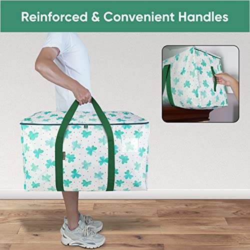 BALEINE 2-Pack Oversized Moving Bags with Reinforced Handles, Heavy-Duty Storage Tote for Clothes, Moving Supplies (Clover, 2-Pack) - color: Clover, size: 2-Pack