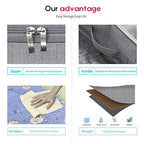 Onlyeasy Breathable Under Bed Storage Bags with 4 Reinforced Handles and Sturdy Side Wall, 2 Pack Eco-friendly Underbed Clothing Blankets Organizer with 2 Strong Zippers, Herringbone Grey, MXRUBBSS2P - color: Upgraded Firm Side Wall - Herringbone Grey