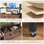 Edbuosy 27 Inch Wide Night Stand with Charging Station, Wood Nightstand with Open Shelf, Large Drawer Bedside Table for Living Room/Bedroom/Office (Retro Brown) - color: Retro Brown, size: 1 Drawer