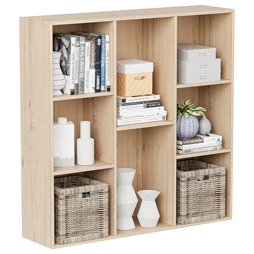 VDNEND Wooden Cube Storage Organizer with Closed Back Panel, 11in Cube Shelf Opening, Bookshelf, Display Shelf,Closet Cabinet for Home and Office (White Oak, 8-Cube 35.98L*9.45W*35.91H) - color: White Oak, size: 8-Cube 35.98L*9.45W*35.91H