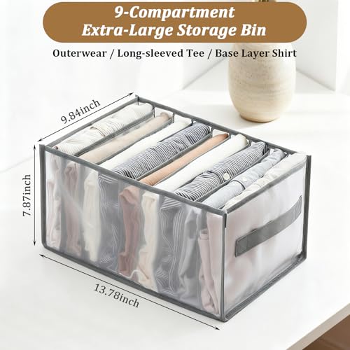 Wardrobe Clothes Organizer 9Grids Visible Closet Organizers Compartment Storage Box with Mesh Separation(black) - color: Black, size: 9 Cell