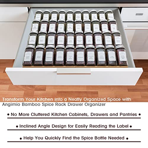 Bamboo Spice Rack Drawer Organizer - 8 Pieces Set- 9" Wide Per Piece - Combine Pieces Into 18" Wide Rack (9" or 18") - size: 18"