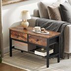 YATINEY Hall Tree with Bench and Shoe Storage, Entryway Bench with Coat Rack, 4-in-1 Coat Rack Shoe Bench, Multifunctional, for Front Door, Hallway, Foyer, Rustic Brown and Black MT05BR - color: Rustic Brown + Black