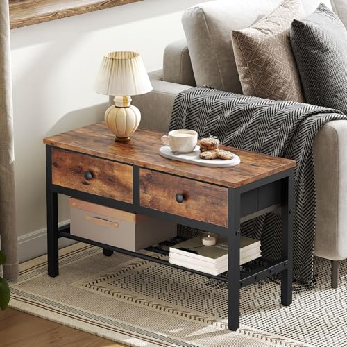 YATINEY Hall Tree with Bench and Shoe Storage, Entryway Bench with Coat Rack, 4-in-1 Coat Rack Shoe Bench, Multifunctional, for Front Door, Hallway, Foyer, Rustic Brown and Black MT05BR - color: Rustic Brown + Black