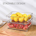12 Pack Refrigerator Organizer Bins, 3 Sizes Stackable Clear Pantry Storage with Handles for Fridge, Freezer, Shelves, Drawer, Snack Organizer for Home & Kitchen - size: 12 Pack