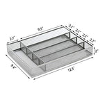 JANE EYRE Drawer Organizer, Cutlery Tray Silverware Flatware Storage Divider for Kitchen, Mesh Wire with Non-slip Foam Feet, 5 Component, Silver - color: Silver