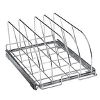 VEVOR Pan and Pot Rack, Expandable Pull Out Under Cabinet Organizer, Cookie Sheet Baking Pans tray Organization, Adjustable Wire Dividers, Steel Lid Holder for Kitchen Cabinet & Pantry Storage, 13.8"W - size: 12 inch, style: Single Tier