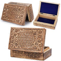 Ajuny Wooden Hand Carved Jewelry Box - Mango Wood Celtic Flower Carving Decorative Keepsake Box, Memory Box Organizer Travel Treasure Chest Trinket Holder Case Great Gifts 8x5 Inch - style: Celtic Flower