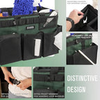 SCAVATA Wearable Cleaning Caddy Bag, Cleaning Caddy Supplies Organizer with Handle & Shoulder Straps for Housekeepers, Under Sink & Car Cleaning Tool Organizers with 4 Foldable Divider (TreeGreen) - color: TreeGreen