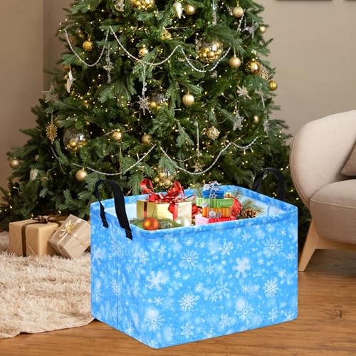 MAIZMZ Girls Storage Basket Kids Gift Storage Bins Foldable Closet Organizer Cube Baby Nursery Hamper Waterproof Clothes Toy Bin Book Shelf Party Decor - color: snowflake