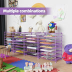 Simple Trending 2 Pack 8 Tier Letter Tray Paper - Mesh Desk File Organizer for Office School Desktop, Violet - color: 2 Pack 8 Tier Violet-Mesh Desk