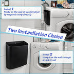 Picowe Magnetic Laundry Storage, Large Lint Holder Bin for Laundry Room, Space-Saving Trash Container Hanging on Dryer, Washer or Wall Mount Trash Bin (Black) - size: L - Black