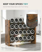 NESAPTO Spice Rack Organizer for Cabinet, Wooden 4 Tier Vertical Seasoning Organizers for Kitchen Pantry, Countertop/Wall Mount, Holds 24 Spice Jars (No Jars Included),12.2" W × 9.4" H - size: Holds 24 Jars, 12.2"W × 9.4"H