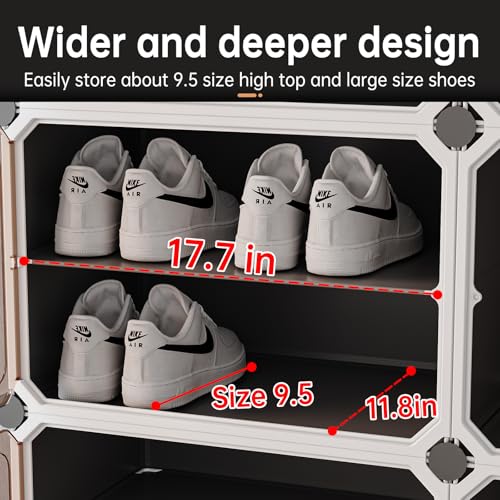 MAGINELS Shoe Rack,Expandable Shoe Cabinet Easy to Assemble. Shoe Storage with Door,Entryway, Closets, Hallway, and Bedroom.Accommodates Up to 32 Pairs of Shoes. - size: 2 by 8 (32 Pairs)