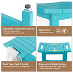 HIPS Shower Benches for Inside Shower, Shower Stool with Space-Efficient Storage Shelf, Waterproof Shower Chair Seat for Spa Bathroom(Sky Blue) - color: Sky Blue