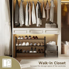 Shoe Rack,Long Shoe Organizer for Closet,Wide Shoe Storage for Entryway, 3 Tier Sturdy Metal Free Standing Shoe Shelf - size: 3-tier
