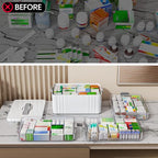 ARSTPEOE 4-Tier Medicine Organizer - Portable Medicine Cabinet with Plastic Handle, Multipurpose Medical Box, Empty First Aid Kit for Home - size: Extra Large 4 Tier