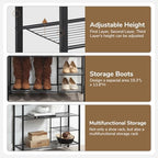 6 Tier Shoe Rack Organizer, Metal Mesh Shoe Storage Shelf, Storage Boots .for Entryway, Closet,Hallway, Bedroom,Cloakroom,Garage, Industrial,Rustic Brown - size: 6-Tier
