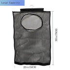Hanging Mesh Laundry Hamper (30in*20in*2in) Large Dirty Clothes Bag, Can Be Used Behind The Door & Closet & Caravan& Bathroom (Black) - color: Black