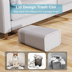 N. NETDOT 3 Pack (2 of 4 Gal & 1 of 2.6 Gal) Small Trash Can with Lid,Bathroom Garbage Can with Pop-Up Lid,Waste Basket for Bathroom,Kitchen,Bedroom,Powder Room,Craft Room,Office,College (Gray) - color: 4gal x2 & 2.6gal Grey