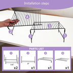 Refrigerator Organizer Freezer Organizer, Expandable Adjustable Kitchen Cabinet Rack for Pantry, Cupboard, Countertop - Space Saving Shelf (Black)