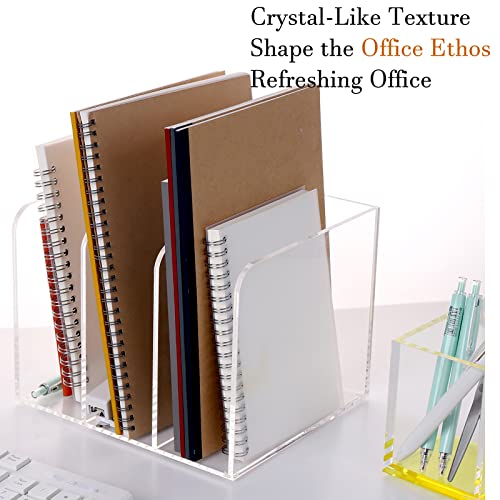 Magazine Holder, Clear Acrylic Magazine Rack, File Organizer for Office Desk, Book Organizer,-One-Piece-3 Vertical spaces,1 pack (B5)…… - style: 3 slots-B5