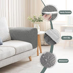 MEHIDFY Sofa Arm Cover, Waterproof Couch Armrest Protector, Anti-Slip Sofa Cover, Remote Holder for Armchair, Recliner Caddy with 3 Pockets for TV Remote, Phone, Pad, Pen, Book(Grey 2pcs) - color: Grey
