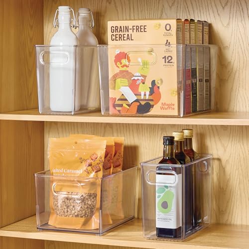 iDesign Pantry Bin with Handles - Storage Bin for Cabinets, Fridge, or Freezer - Clear - Made in USA - size: Extra Large