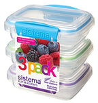 Sistema KLIP IT Accents Collection Food Storage Containers, 6.7 oz./0.2 L, Color Received May Vary, 3 Count - size: 6.7oz, style: Set of 3