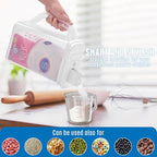 Buddeez Kitchen Pantry Container - Easy Grip Handle for Mess Free Use - Flour and Sugar Storage Made Simple - 4 Quart White Lid - size: 4 QT