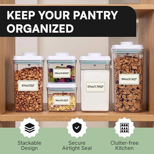 Bop Top Airtight Food Storage Containers with Lid 13.5 Cups / 108 oz | Kitchen Canister Sets | Air Tight Pantry Container | Pop Top Dry Food Storage Containers for Snacks, Sugar, Flour, Baking, Pasta - color: 108 oz