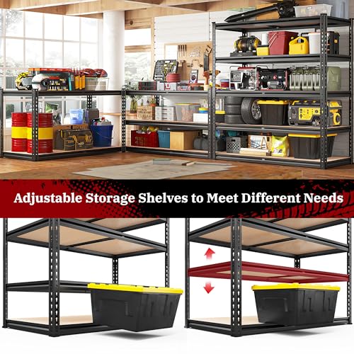 REIBII Garage Shelving 72''H Storage Shelves,Metal Shelving 5 Tier Shelves Adjustable Pantry Shelf for Closet Pantry Basement Kitchen Warehouse 72" H x 40" W x 20" D,2500LBS - size: 20"D x 40"W x 72"H