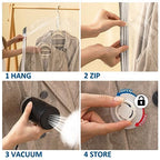 Hanging Vacuum Storage Bags, 6 Pack Hanging Storage Bags for Clothes With Electric Pump, Vacuum Sealed for Suits, Dress, Jackets (3 Long, 3 Short) - size: 6-Combo-Epump