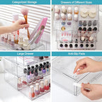 Vtopmart 5 Tier Clear Makeup Organizer with Drawer, Cosmetic Storage for Dresser Countertop and Bathroom Vanity, Beauty Holder for Lipstick Brush Skincare - style: 5 Tier (2 Sizes Drawer)