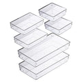 ihomecooker 3 Pack Clear Plastic Drawer Organizer Tray Cutlery Utensil Makeups Drawer Silverware Organizers 12" X 6"… (6P(6X6+6X9+6X15)) - size: 6 Pack Mixed Sizes Clear Plastic