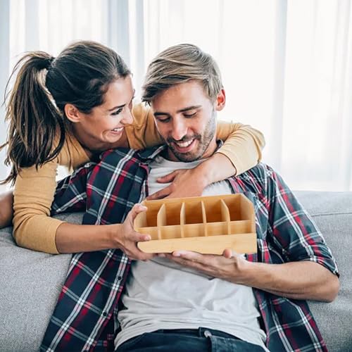GTI Belt Organizer, 5 Compartments Belt Organizer for Closet and Drawer, Bamboo Display Case for Tie and Belt, Belt Storage Organizer for Men Women (Wooden) - color: Wood, size: 5 Compartments