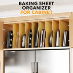 SpaceAid 8 Pack Tray Dividers for Cabinets, Bamboo Kitchen Cookie Baking Sheet Organizer for Cabinet, Vertical Pan and Trays Organizers for Pantry Storage - size: 8 Pack (23.5"D x 23.7"H)
