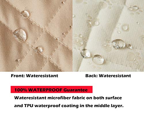 Ameritex Waterproof Nonslip Recliner Cover Stay in Place, Dog Chair Cover Furniture Protector, Ideal Recliner Slipcovers for Pets and Kids (Beige, 30'') - color: Beige, size: 30"
