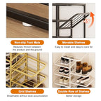 Simcat Shoe Rack Sturdy Metal Shoe Rack Organizer for Closet Entryway Garage Vertical Narrow Shoe Rack Shoe Stand Shoe Shelf (6 Tiers - Champagne Gold) - style: 6 Tiers Champagne Gold