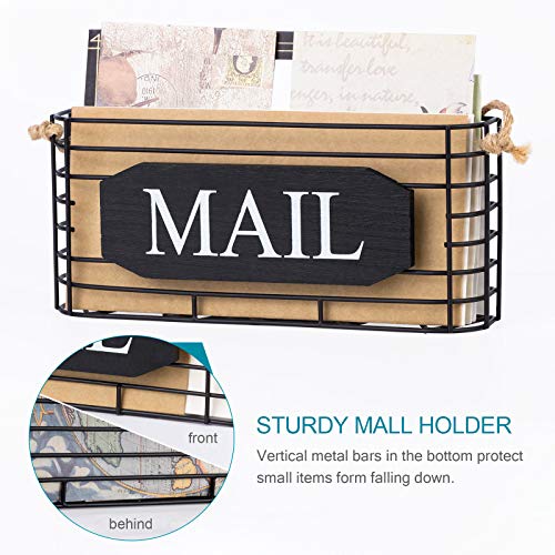 SRIWATANA Mail Key Holder for Wall, Mail Organizer Wall Mount, Small Size, Black - color: Black, size: Small
