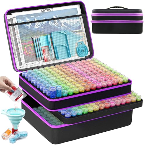 ARTDOT 420 Slots Storage Container for Diamond Art Kits for Adults,Portable Bead Storage Boxes for Diamond Painting Accessories and Tools - color: Black, size: XX-Large