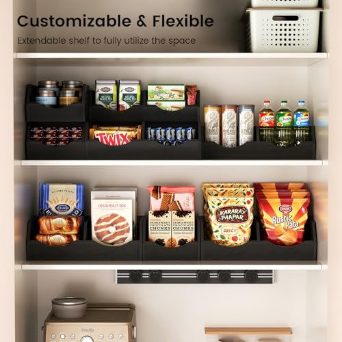 Potato Storage Bins Onion, 3 Tier Bamboo Pantry Storage Bin Stackable Ventilated Organizer for Kitchen, Pantry, Countertop, Bathroom, Black - color: Black