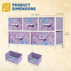 DWVO Dresser with 5 Drawers - Fabric Storage Tower, Organizer Unit for Bedroom, Living Room, Closets - Sturdy Steel Frame, Wooden Top (Purple) - color: Purple, style: 5-Drawer