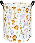 KUNRO Kids Laundry Hamper Clothes Gift Basket Storage Laundry Baskets Organizer Bin with Handles for Nursery Room (Tiger Animals) - color: Tiger animals