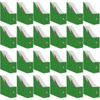 Limitliho Cardboard Magazine Holder (24 Pack), Sturdy Book Bins for Classroom, Vertical File Folder Organizer, 10.6'' 10.2'' 3.5'' Inch Magazine Rack (Green, 24 Pack) - color: Green