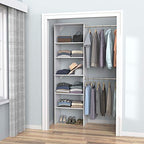 ClosetMaid SuiteSymphony Wood Closet Organizer System, 25-Inch Starter Kit with Tower and 3 Hang Rods and Shelving, Adjustable Shelves, Customizable Insert, Reach-in or Walk-in Closets, Pure White - style: Pure White Finish