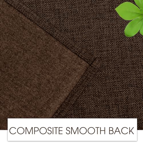 Joywell Linen Armrest Covers for Living Room Anti-Slip Sofa Arm Protector for Dogs, Cats, Armchair Slipcover for Recliner with 4 Pockets for TV Remote Control, Phone, Set of 2, Dark Brown