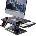 Computer Monitor Stand Riser for Desk,5.7-6.5 Inches Height Adjustable with Storage Drawer & Phone Holder,Workspace Desktop Organizer Monitor Stands Risers Shelf for Computer,Laptop,Printer,TV