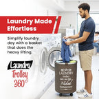 Laundry Trolley 360 - color: Brown, size: Swivel Wheels
